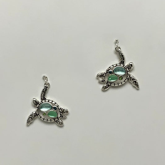 Turtle Sea Glass Drop Necklace