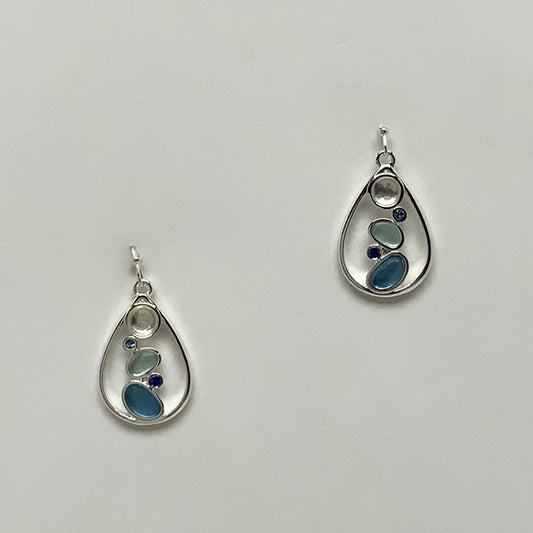 Sea Glass Teardrop Earrings