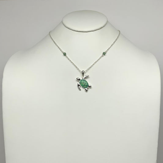 Glitter Turtle Necklace