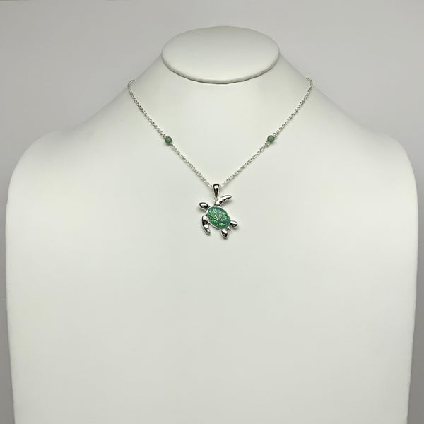 Glitter Turtle Necklace