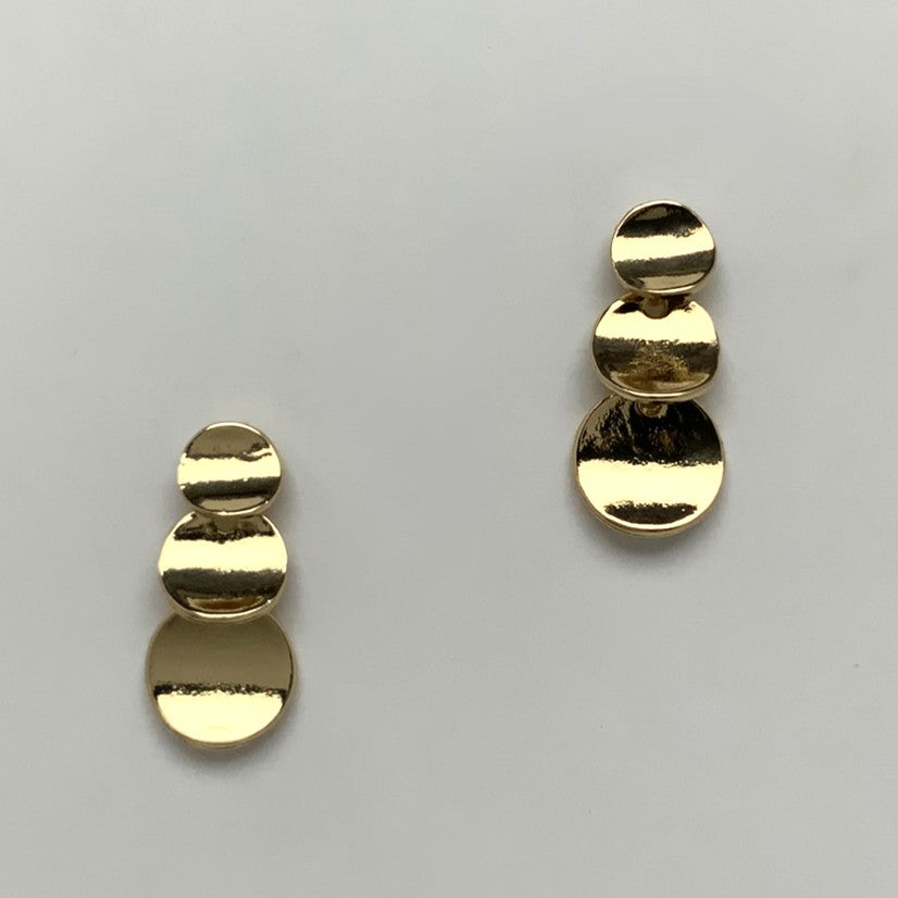 Three Curved Circle Drop Earrings
