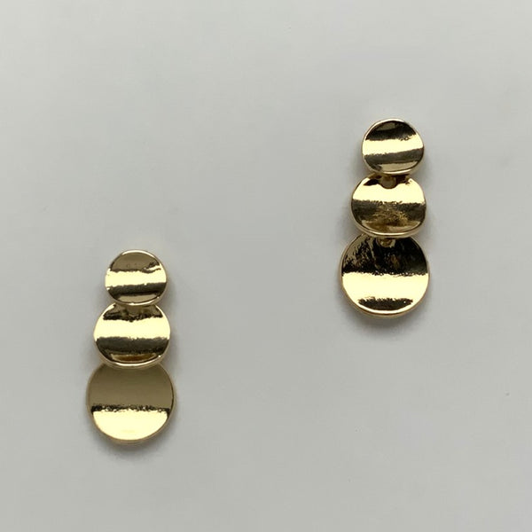 Three Curved Circle Drop Earrings