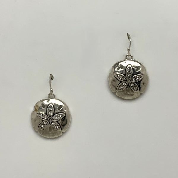 Metal and Rhinestone Sand Dollar Earring