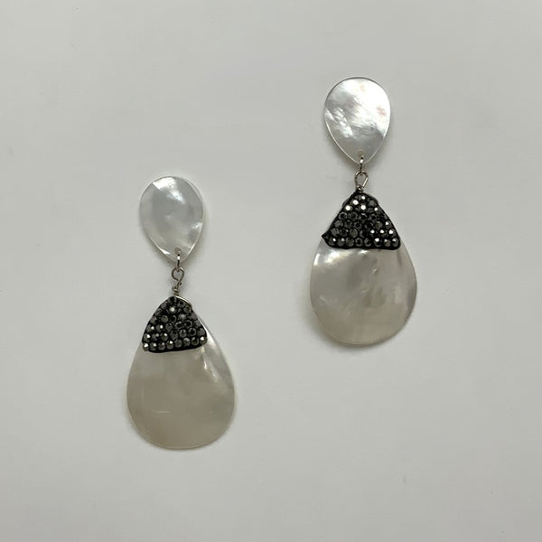 Bedazzled Teardrop Pearl Earrings