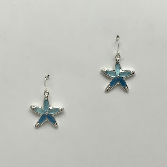 Drop Starfish Sea Glass Earrings