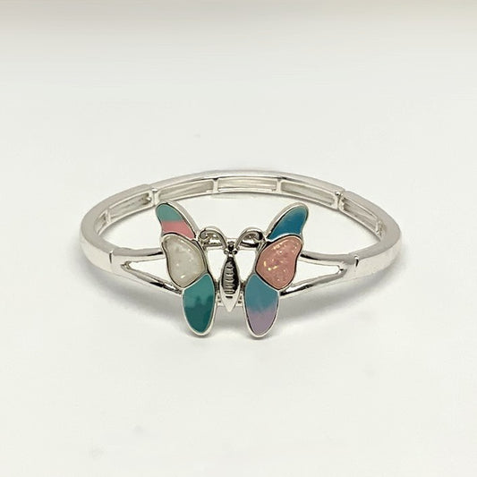 Butterfly Stone Decorated Stretch Bracelet