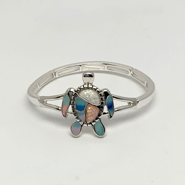 Turtle Stone Decorated Stretch Bracelet