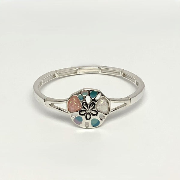 Sand Dollar w/Stones Stretch Bracelet