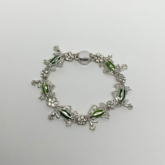 Frog Rhinestone Magnetic Bracelet