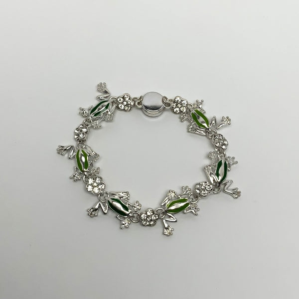 Frog Rhinestone Magnetic Bracelet
