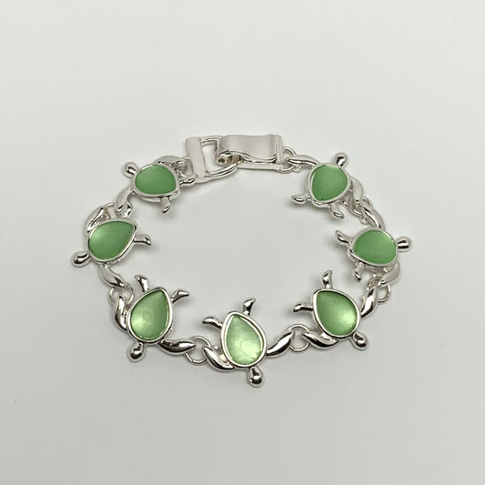 Sea Glass Turtle Magnetic Bracelet