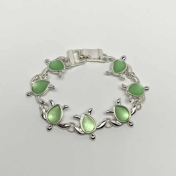 Sea Glass Turtle Magnetic Bracelet