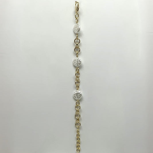 Textured Pearl Circle Chain Bracelet