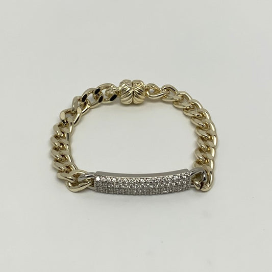 Crystal Bar Chain Magnetic Clasp Bracelet