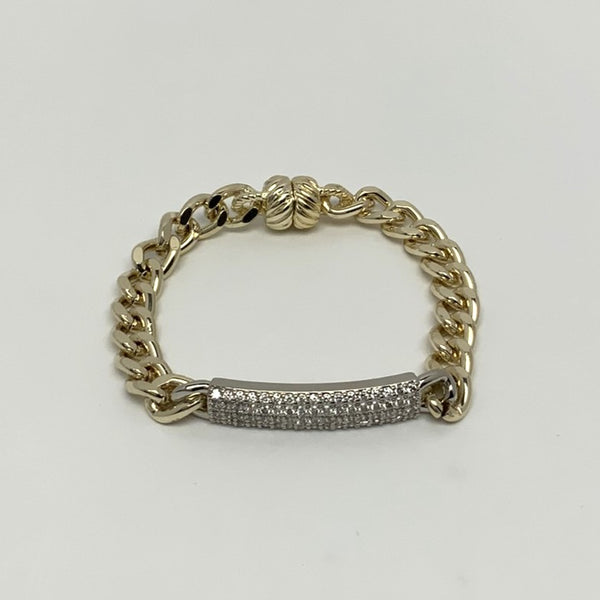 Crystal Bar Chain Magnetic Clasp Bracelet