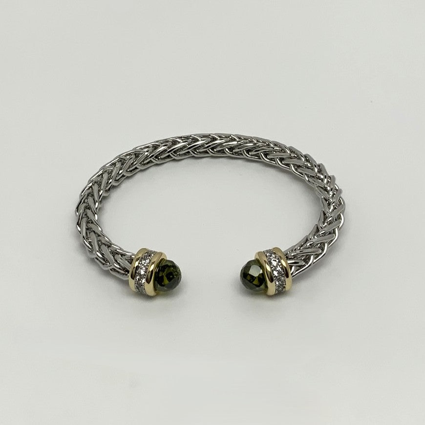 Crystal End Cuff Bracelet