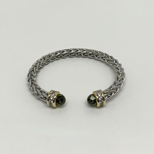 Crystal End Cuff Bracelet