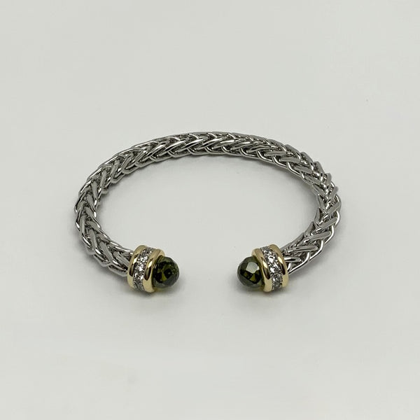 Crystal End Cuff Bracelet