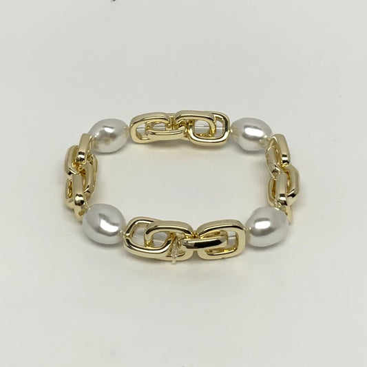 Box Link Pearl Stretch Bracelet