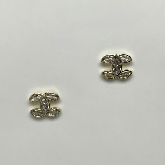 Cubic Zirconia "I" Shape Stud Earrings