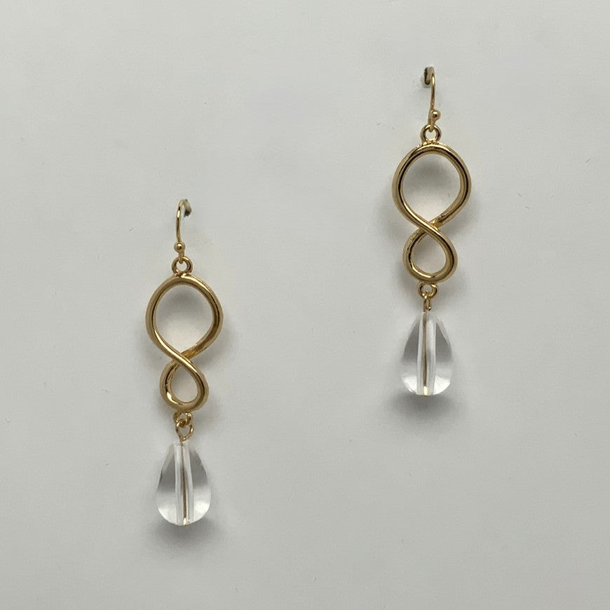 Metal Twist Lucite Drop Earrings