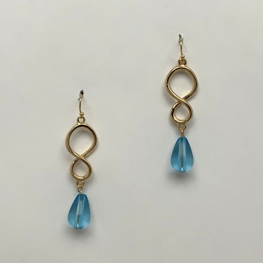 Metal Twist Lucite Drop Earrings
