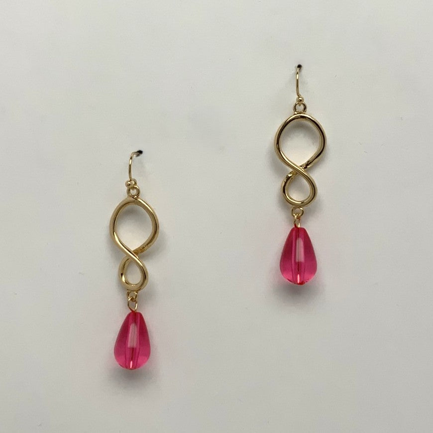 Metal Twist Lucite Drop Earrings