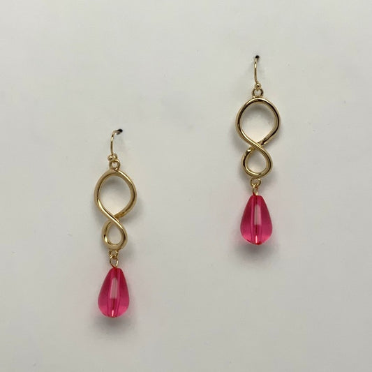 Metal Twist Lucite Drop Earrings