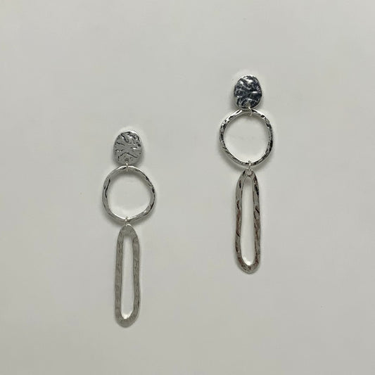 Hammered Design Drop Earrings