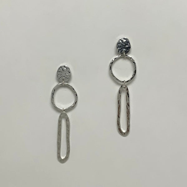Hammered Design Drop Earrings