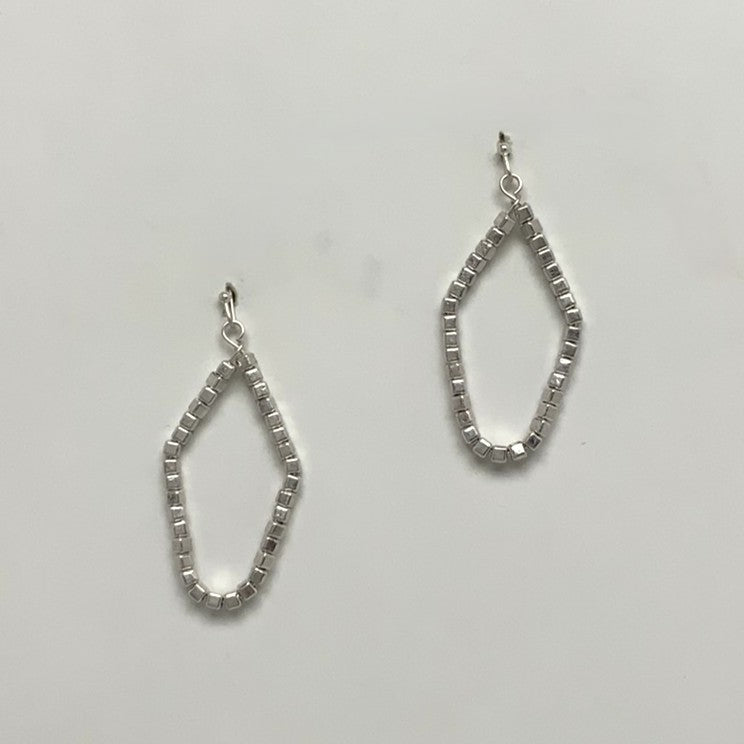 Square Bead Teardrop Earrings