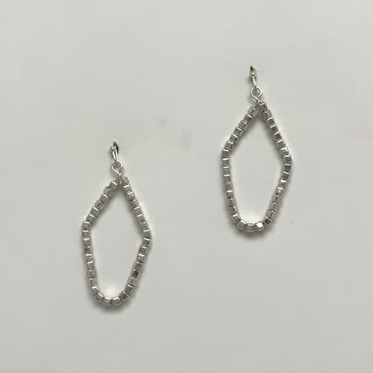 Square Bead Teardrop Earrings