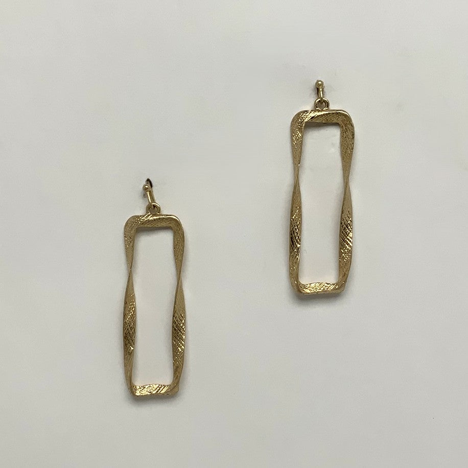 Twist Rectangle Drop Earrings