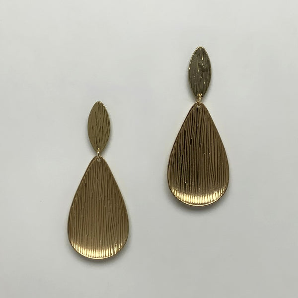 Teardrop Metal RIbbed Earrings