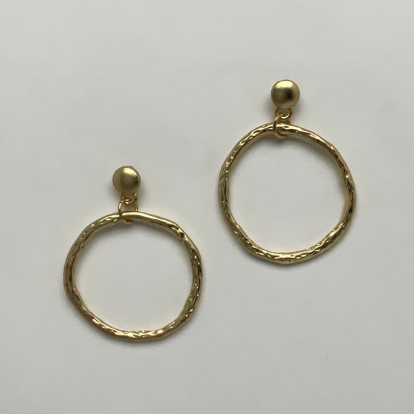 Hammered Design Dangle Earrings