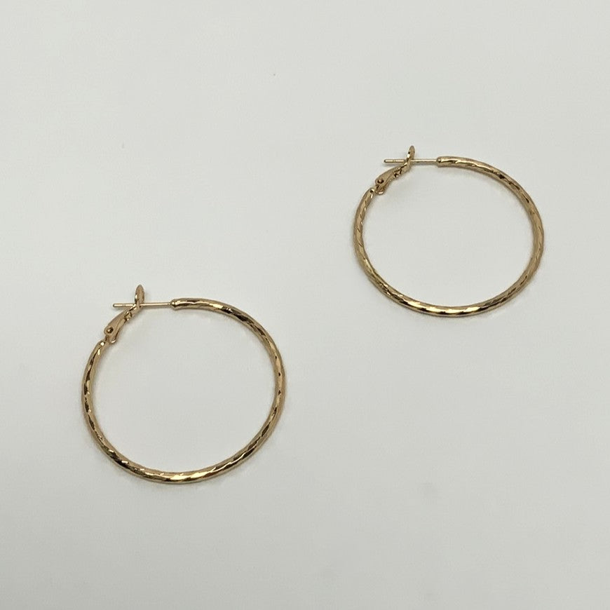 Hammered Design Hoop Earrings
