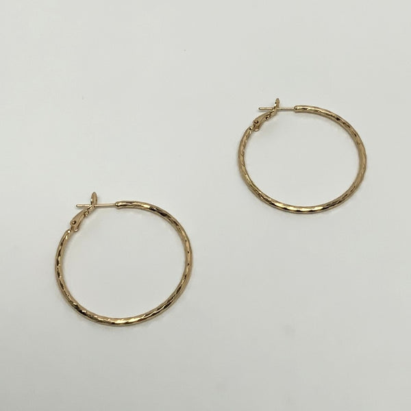 Hammered Design Hoop Earrings