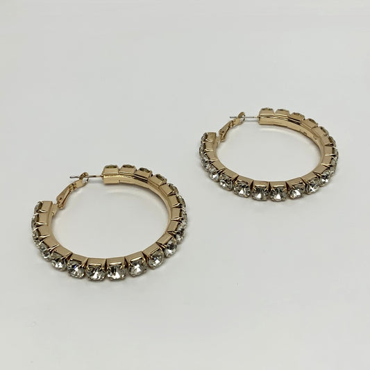 Chunky Rhinestone Hoop Earrings