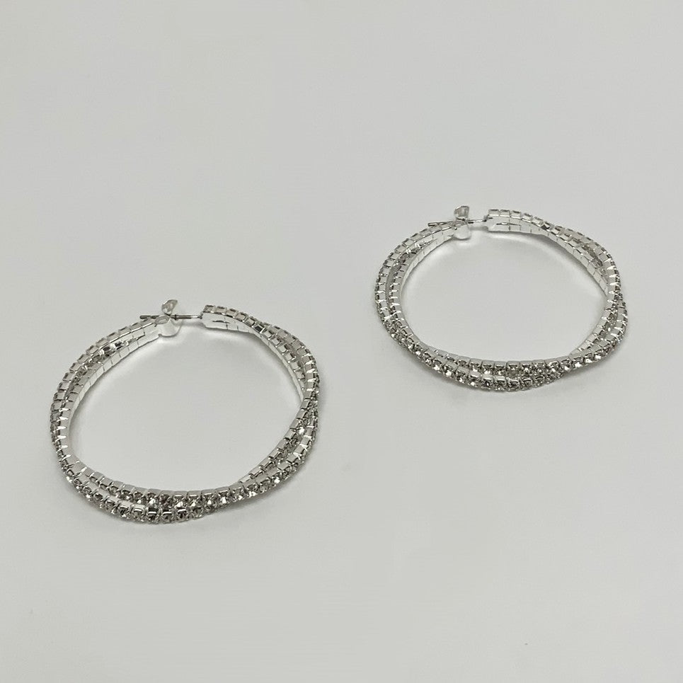 Twist Designed Bling Earrings