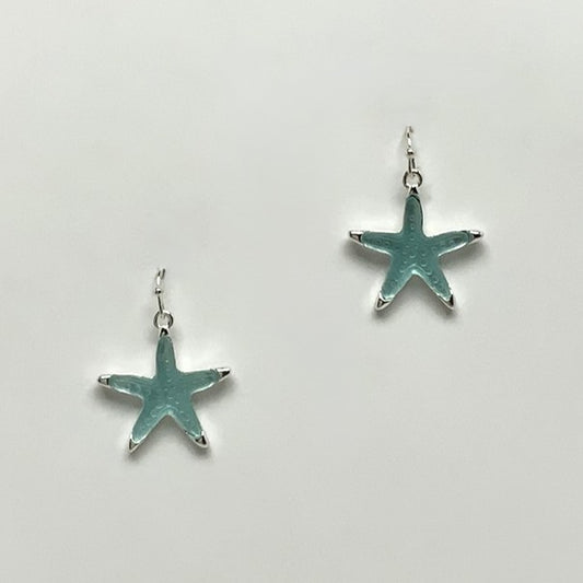 Matte Enamel Starfish Earrings