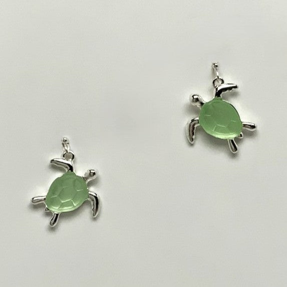 Matte Enamel Turtle Earrings