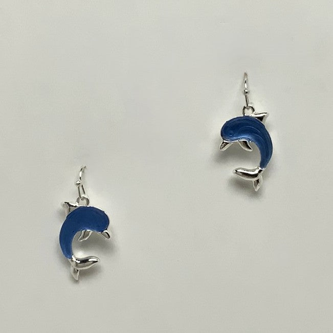 Matte Enamel Dolphin Earrings