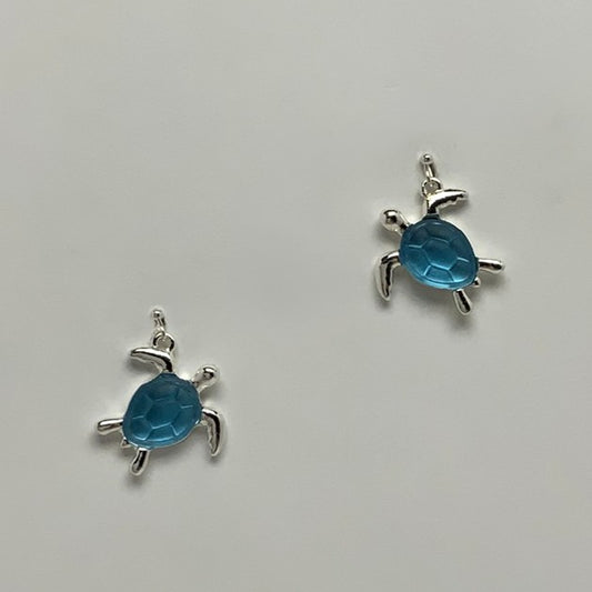 Matte Enamel Turtle Earrings