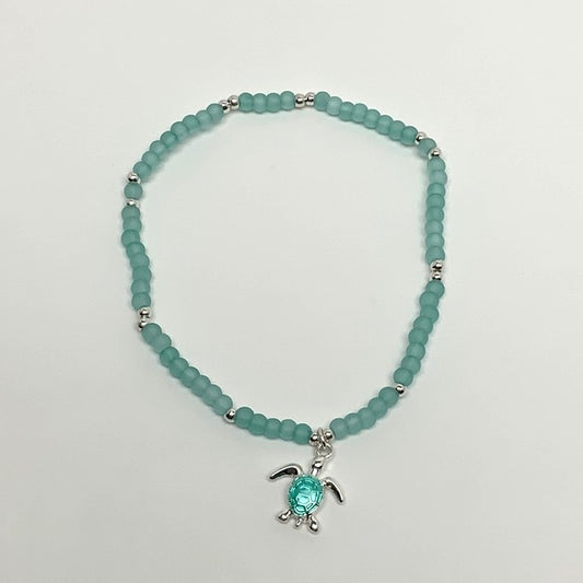 Beaded Turtle Pendant Anklet