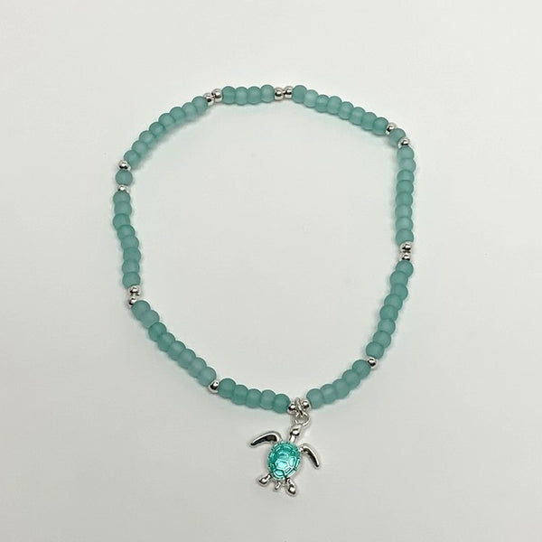 Beaded Turtle Pendant Anklet