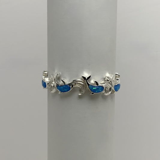 Dolphin Enamel Glitter Stretch Bracelet