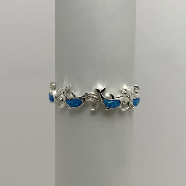 Dolphin Enamel Glitter Stretch Bracelet