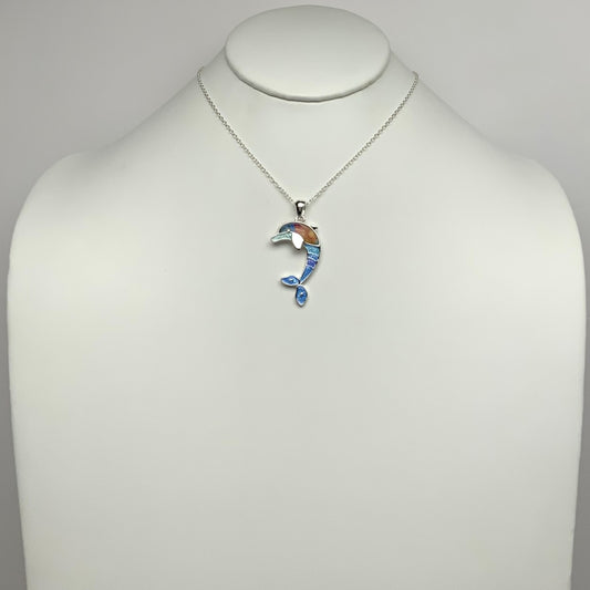 Fun Pattern Dolphin Pendant Necklace
