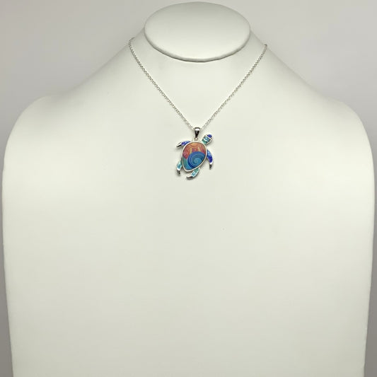 Fun Pattern Turtle Pendant Necklace