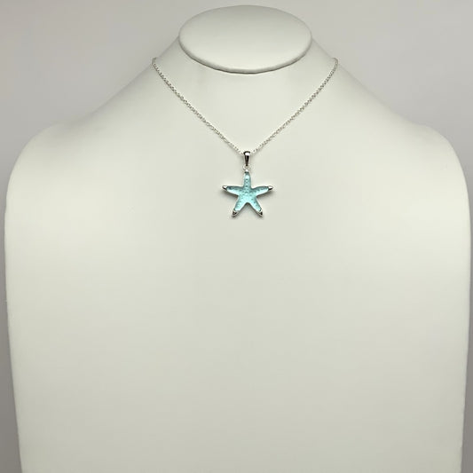 Matte Enamel Starfish Pendant Necklace